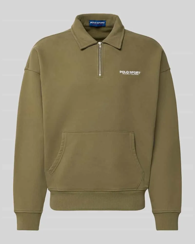 Ralph Lauren Regular Fit Troyer aus Baumwoll-Mix Oliv