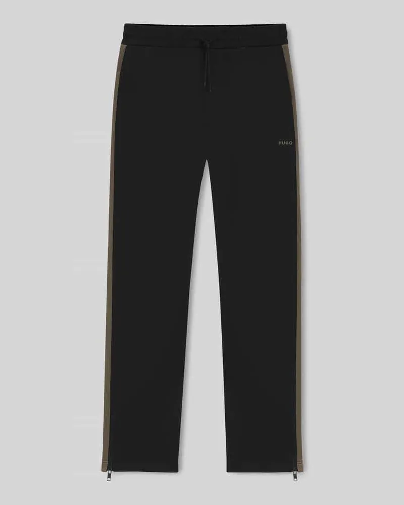HUGO BOSS Relaxed Fit Jogginghose mit Galonstreifen Modell 'DOLOS Black