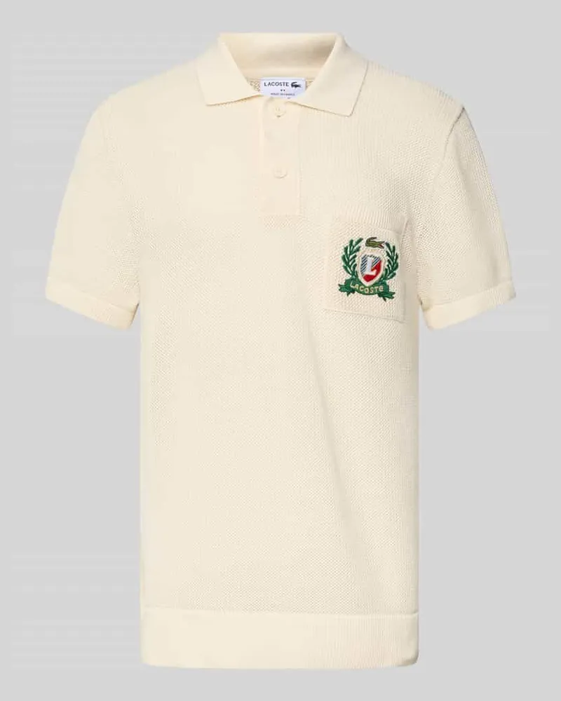 Lacoste Classic Fit Poloshirt mit Label-Stitching Offwhite