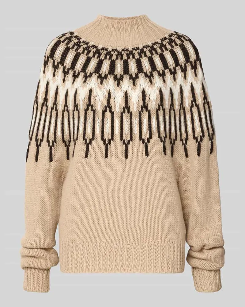 Drykorn Strickpullover mit gerippten Abschlüssen Sand