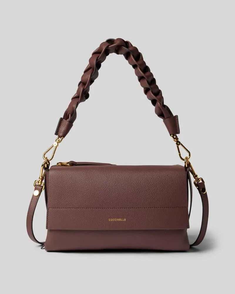 Coccinelle Shoulder Bag mit Logo-Print Modell 'Grana Dunkelbraun