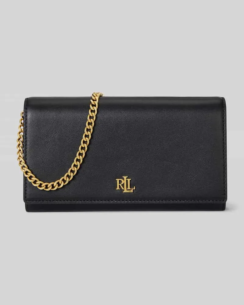 Ralph Lauren Umhängetasche aus echtem Leder mit abnehmbarer Schulterkette Black