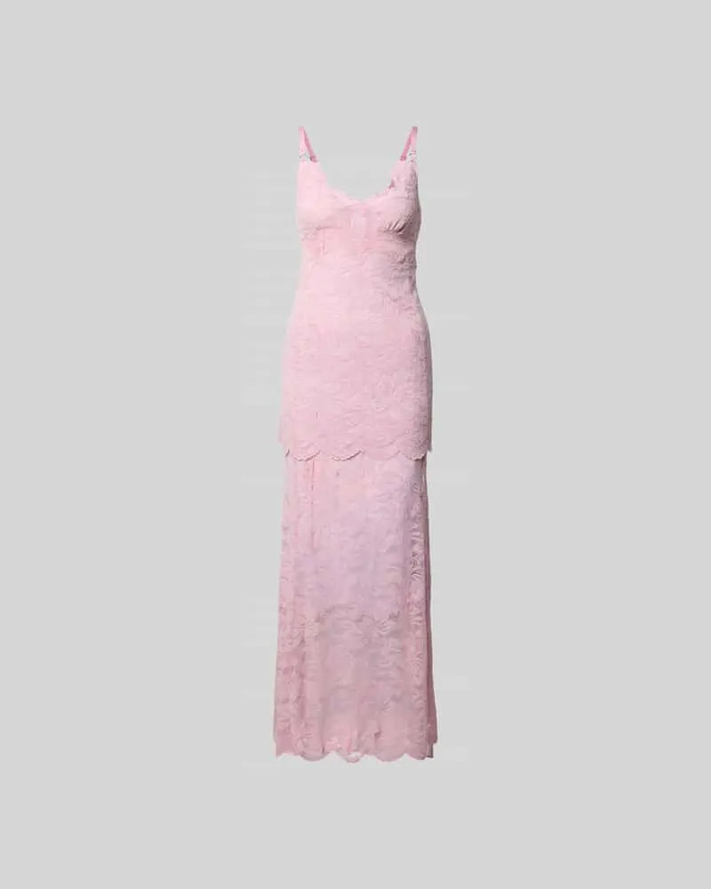 Paco Rabanne Maxikleid mit Nahtreißverschluss Rosa