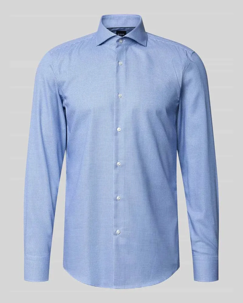 HUGO BOSS Slim Fit Businesshemd aus reiner Baumwolle Modell 'H-HANK-Sp-B1 Royal