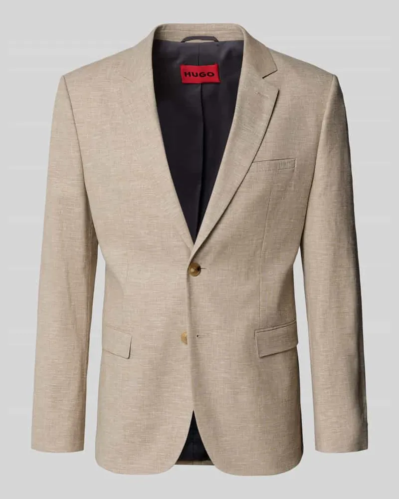 HUGO BOSS Regular Fit Anzugsakko mit Leinen-Anteil Modell 'ARTI Sand