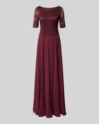 Vera Mont Abendkleid mit Spitzenbesatz Bordeaux