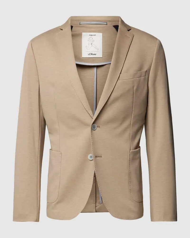 S.Oliver 2-Knopf-Sakko mit Viskose-Anteil Beige