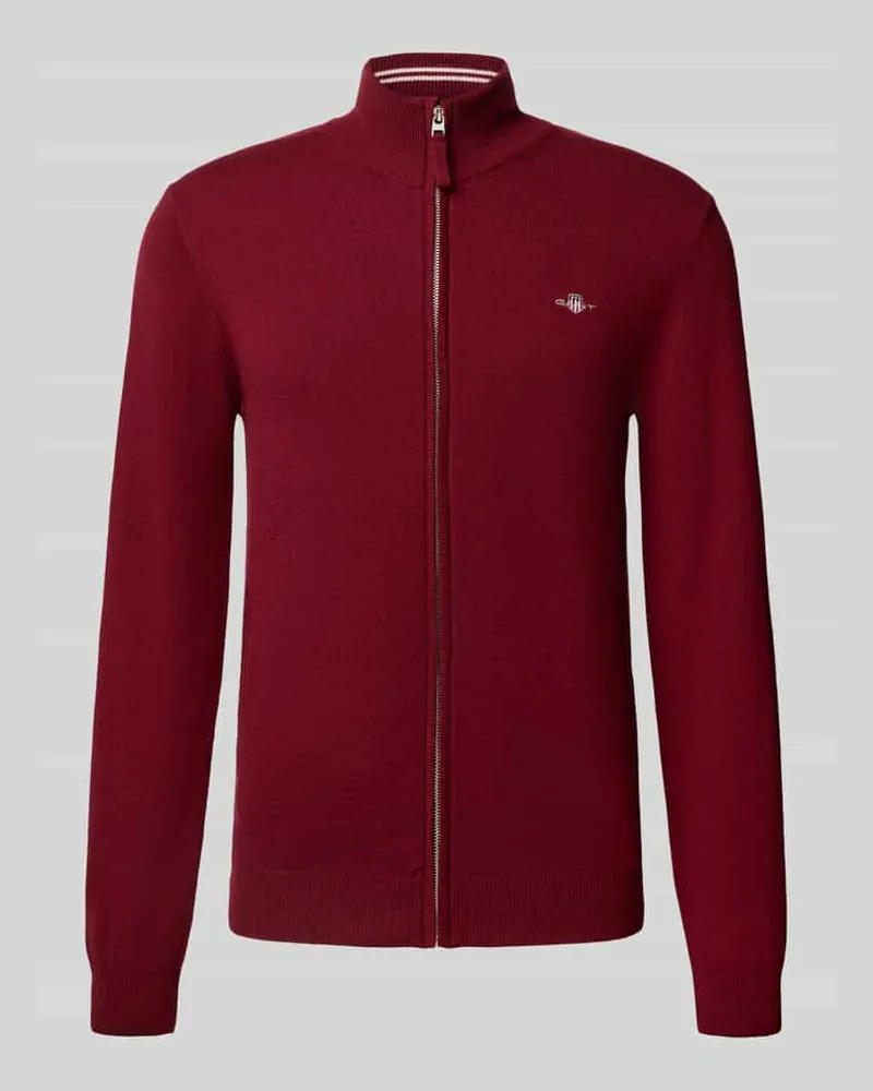 Gant Strickjacke mit Reißverschluss Bordeaux