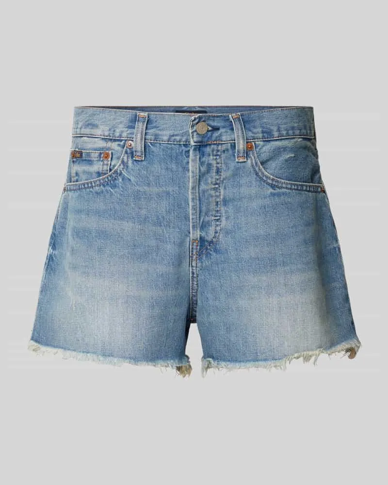 Ralph Lauren Jeansshorts mit Fransen Blau