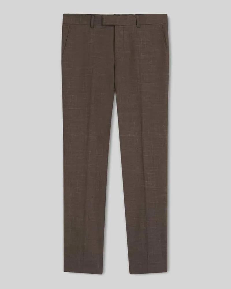 HUGO BOSS Slim Fit Anzughose aus Schurwoll-Seide-Leinen-Mix Modell 'H-GENIUS-B1-262 Mittelbraun