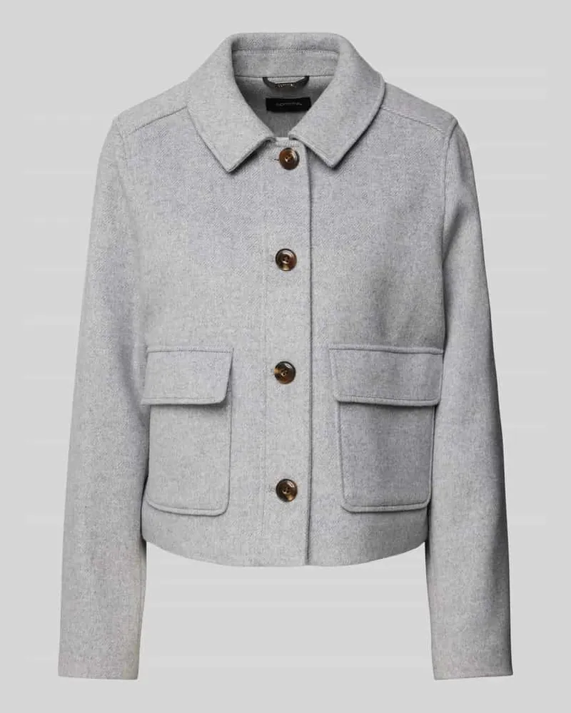 COMMA Jacke mit Umlegekragen Mittelgrau