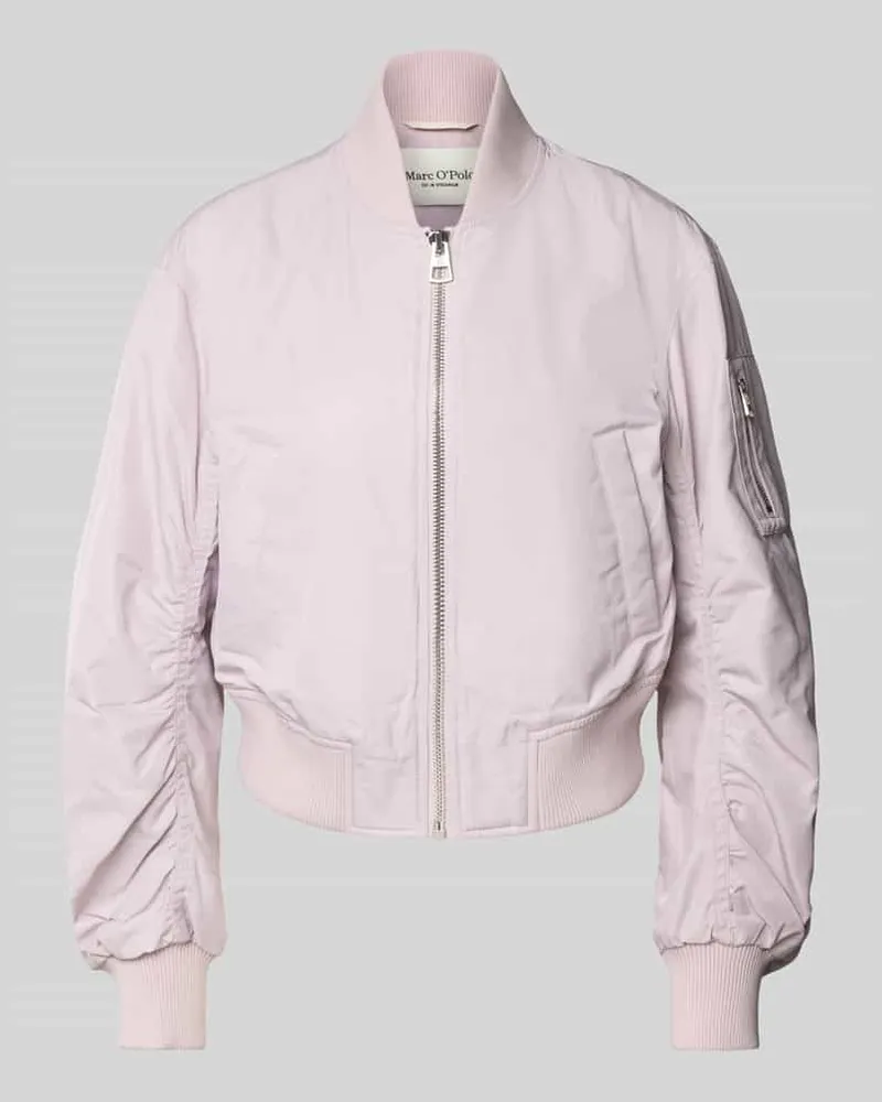 Marc O'Polo Relaxed Fit Bomberjacke mit gerippten Abschlüssen Lavender