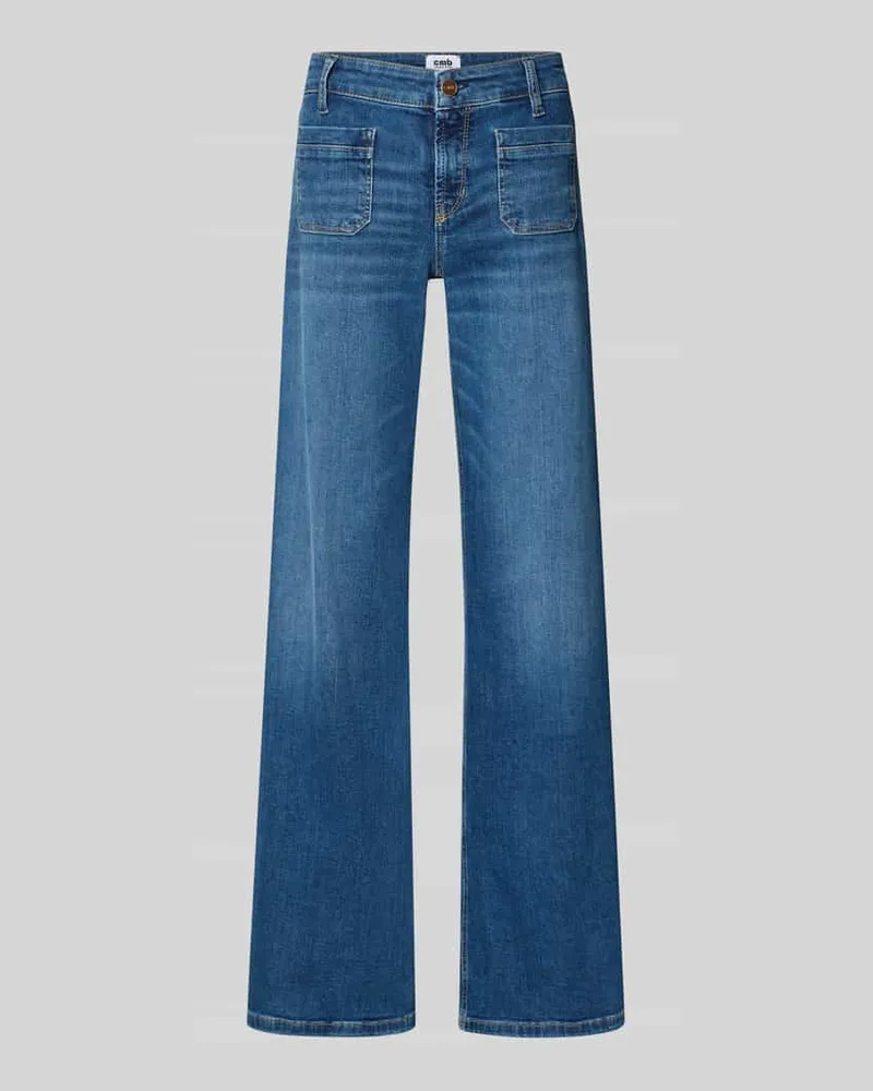 Cambio Wide Leg Jeans mit aufgesetzten Taschen Modell 'Tess Jeansblau