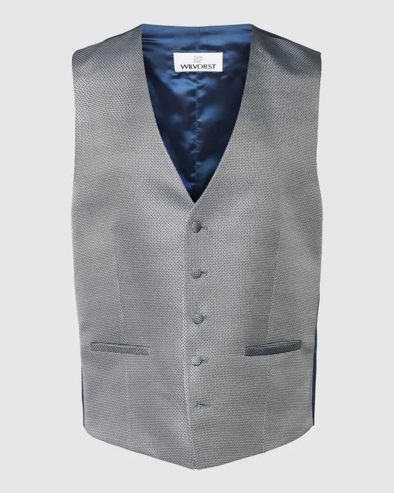 Wilvorst Weste mit Allover-Muster Blau