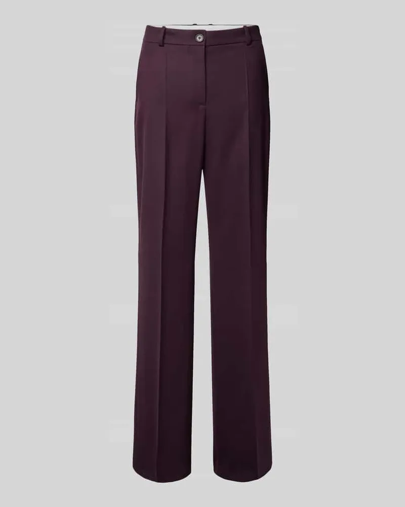 HUGO BOSS Weite Hose aus Woll-Mix Modell 'TIREKA1 Aubergine