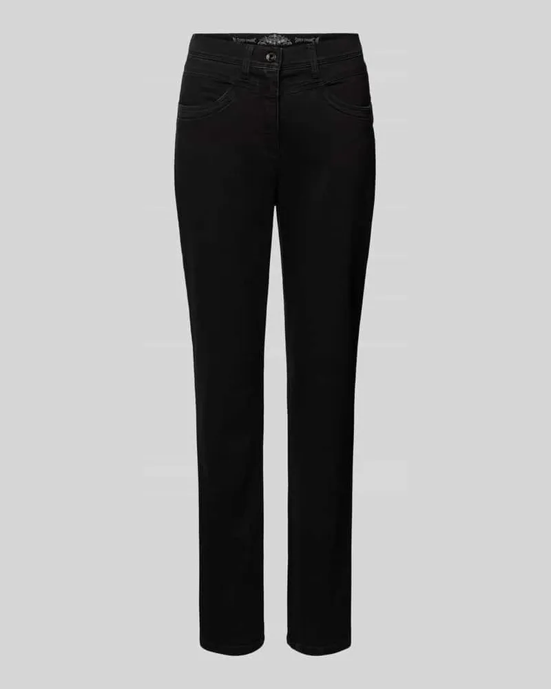 Brax Straight Leg Jeans mit Ziernähten Modell 'Laura Black