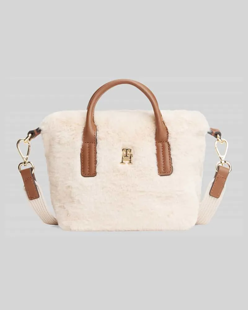 Tommy Hilfiger Umhängetasche mit Fleece-Oberfläche Beige