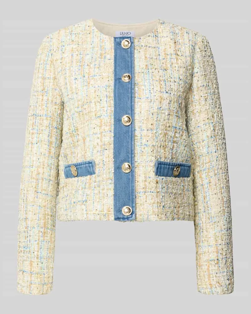 Liu Jo Regular Fit Blazer in Bouclé-Optik Offwhite