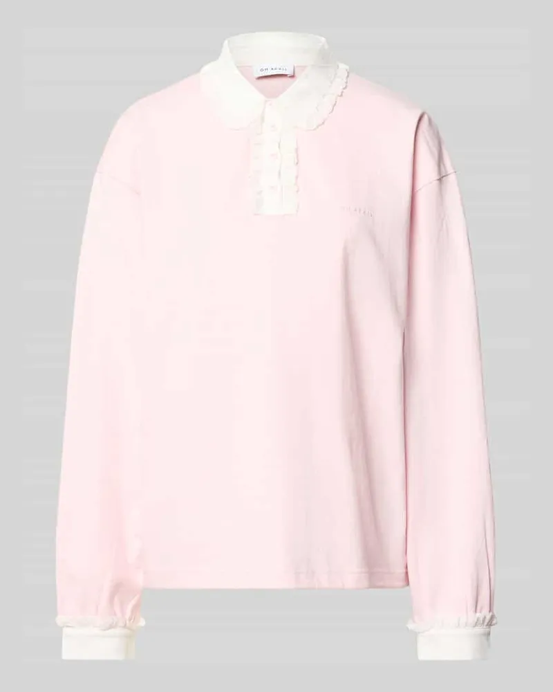 OH APRIL Oversized Poloshirt mit Kontrastbesatz Modell 'Jolina Rosa