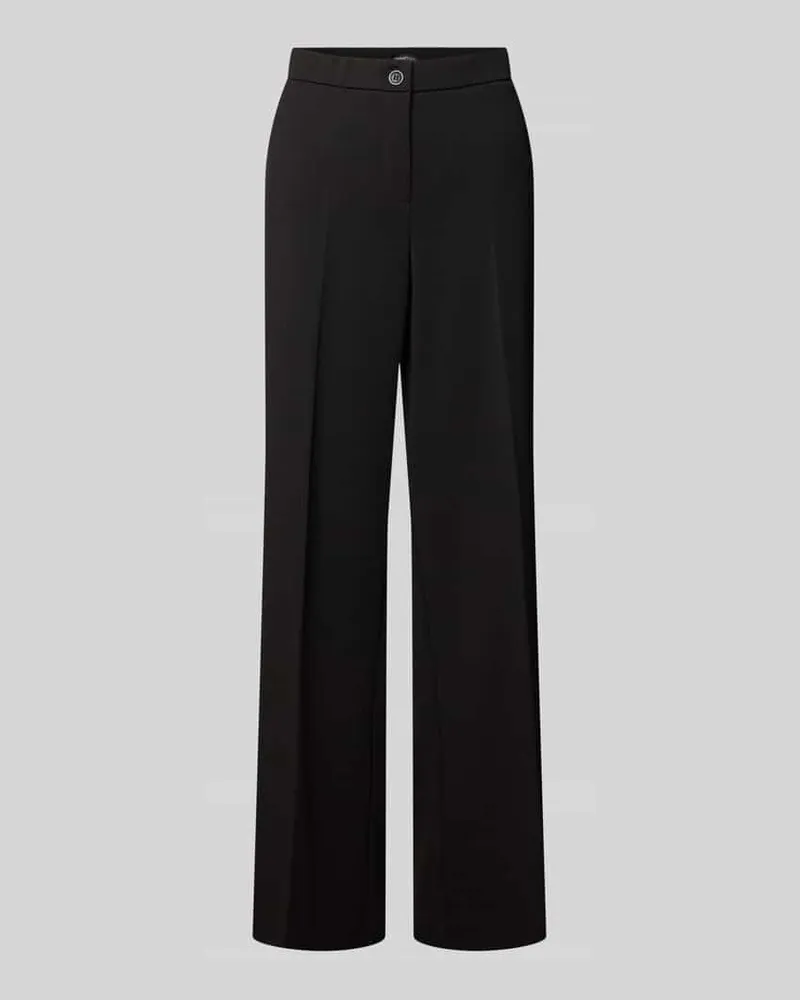 SteHmann Wide Leg Bundfaltenhose mit Eingrifftaschen Modell 'Hillda Black