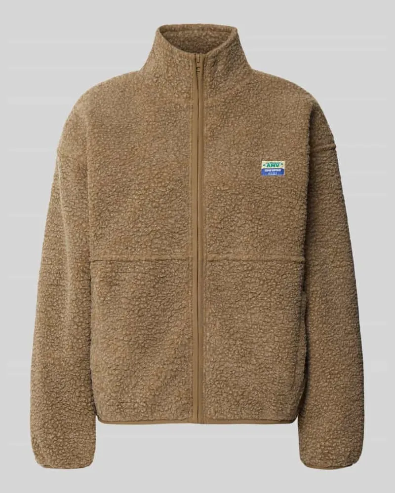American Vintage Regular Fit Jacke aus Teddyfell Modell 'Hoktown Mittelbraun