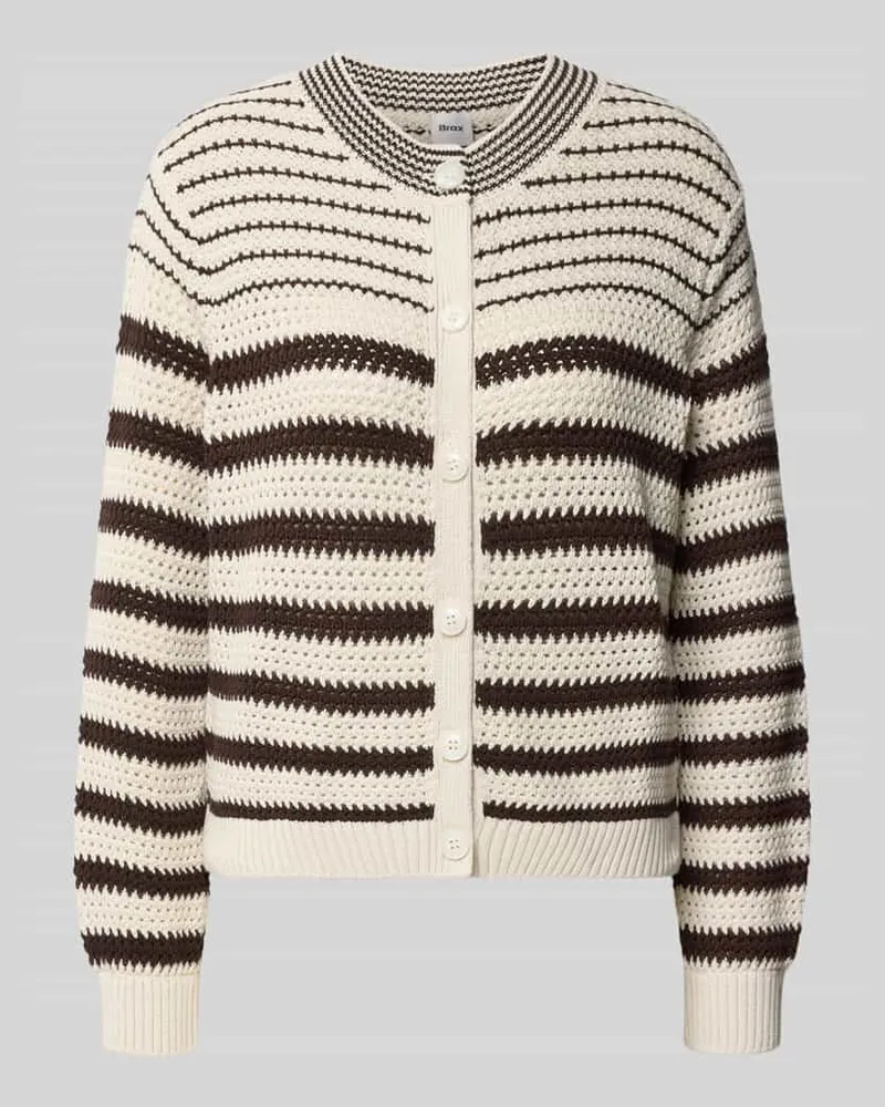 Brax Regular Fit Strickjacke aus reiner Baumwolle Modell 'ANN Ecru