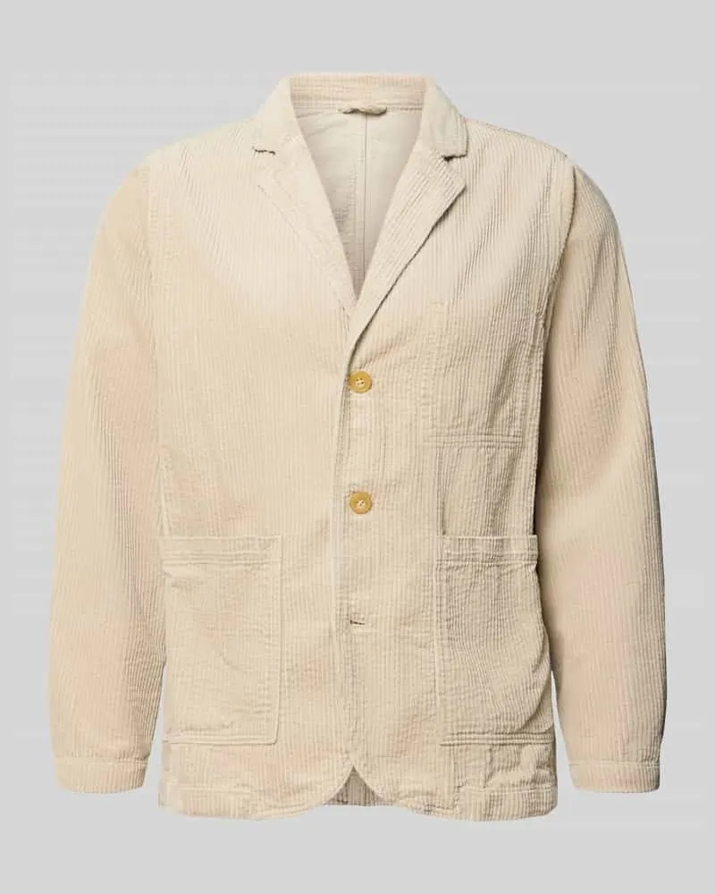 Lindbergh Regular Fit Sakko aus Cord mit Reverskragen Sand
