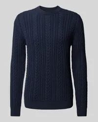 McNeal Strickpullover mit Zopfmuster Dunkelblau