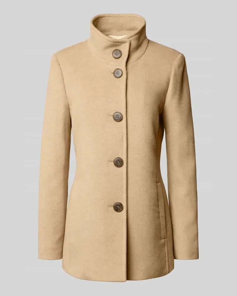 Fuchs Schmitt Wollmantel mit Stehkragen Camel