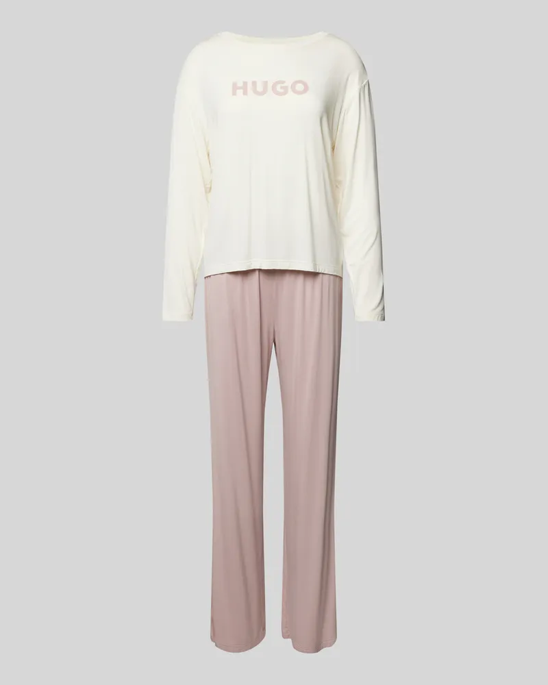 HUGO BOSS Pyjama mit Label-Print Modell 'UNITE Rosa