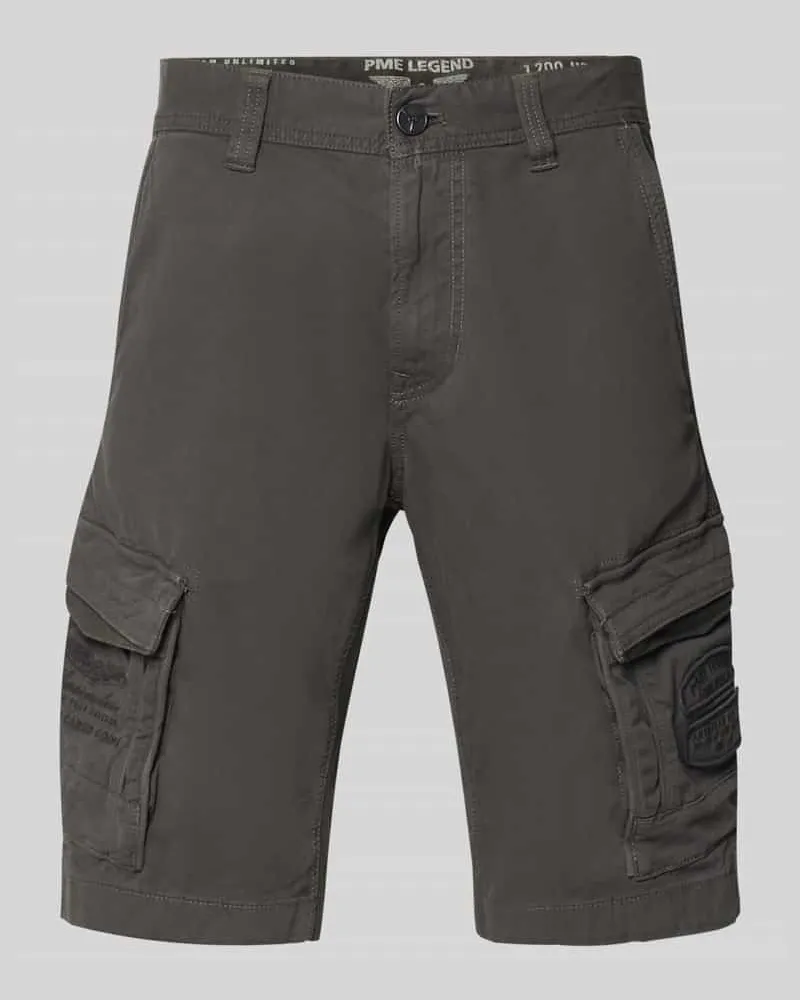 PME Legend Bermudas mit Pattentaschen und Label-Stitchings Mittelgrau