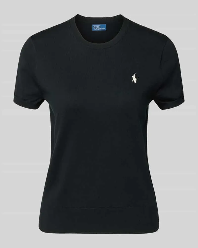 Ralph Lauren Slim Fit Strickshirt aus Baumwoll-Mix Black