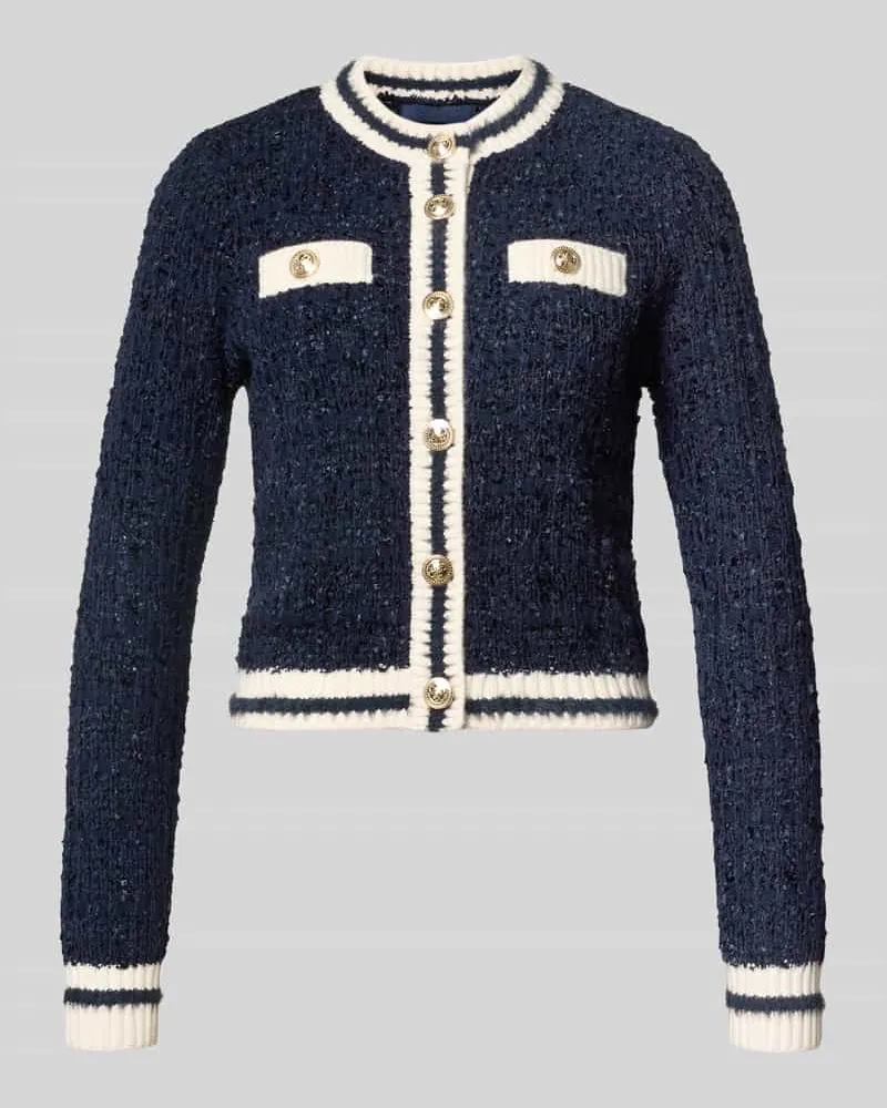 Guess Slim Fit Strickjacke mit Knopfleiste Dunkelblau