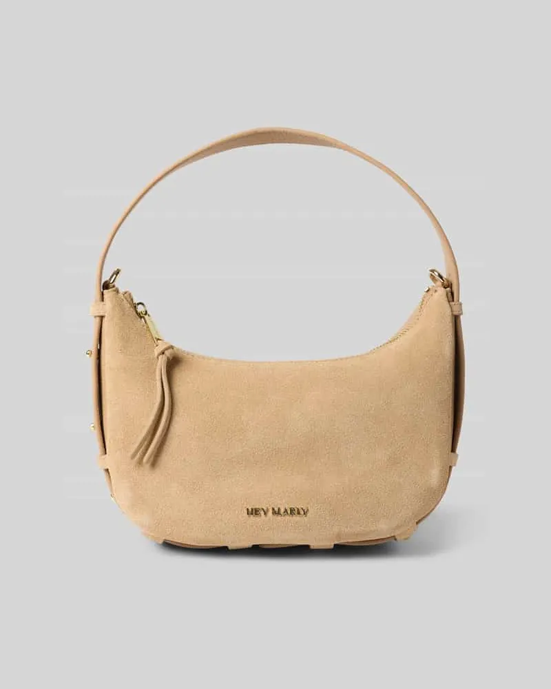 Hey Marly Lederhandtasche mit Label-Applikation Modell 'Lifetime Sister Sand