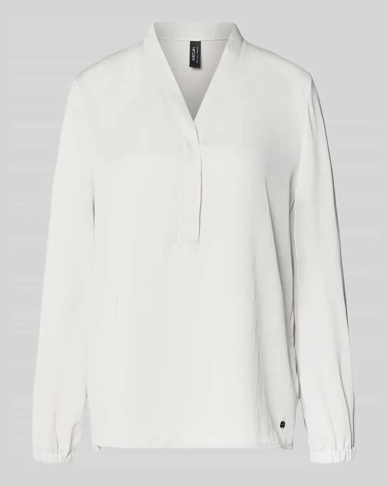 Marc Cain Regular Fit Bluse mit V-Ausschnitt Stein