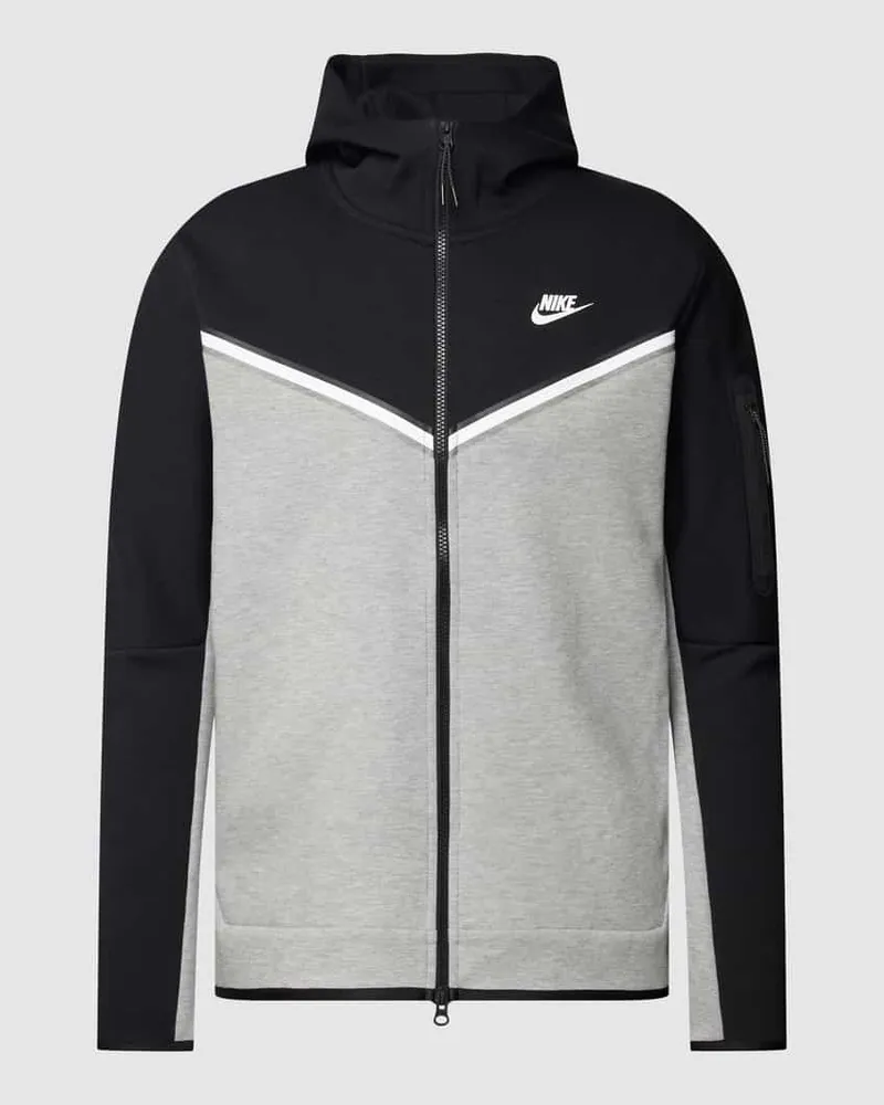 Nike Sweatjacke in Two-Tone-Machart Silber