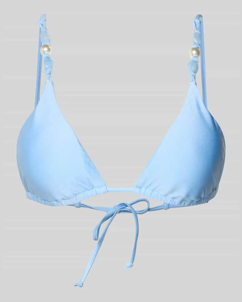 Seafolly Australia Bikini-Oberteil mit Perlen und Schnürung Modell 'PALERMO Blau