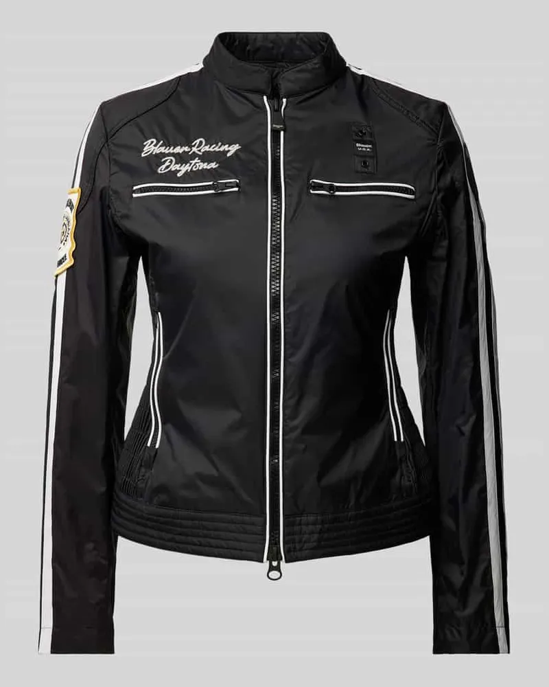 Blauer Jacke mit Zweiwege-Reißverschluss Modell 'CATHERINE Black