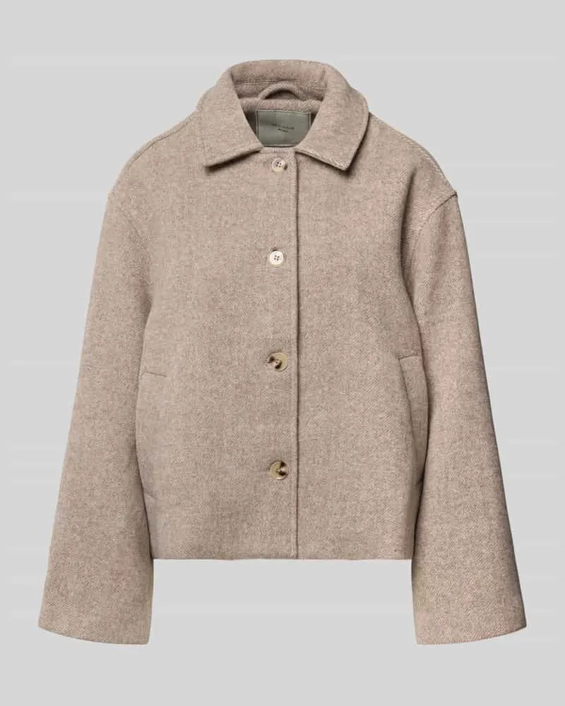 Neo Noir Jacke aus Woll-Mix mit Knopfleiste Modell 'Hamra Beige