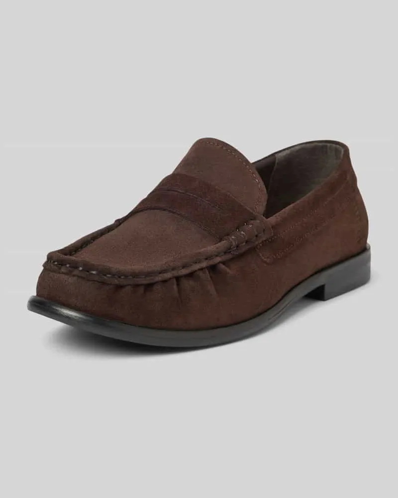 Marc O'Polo Loafer aus Veloursleder Dunkelbraun