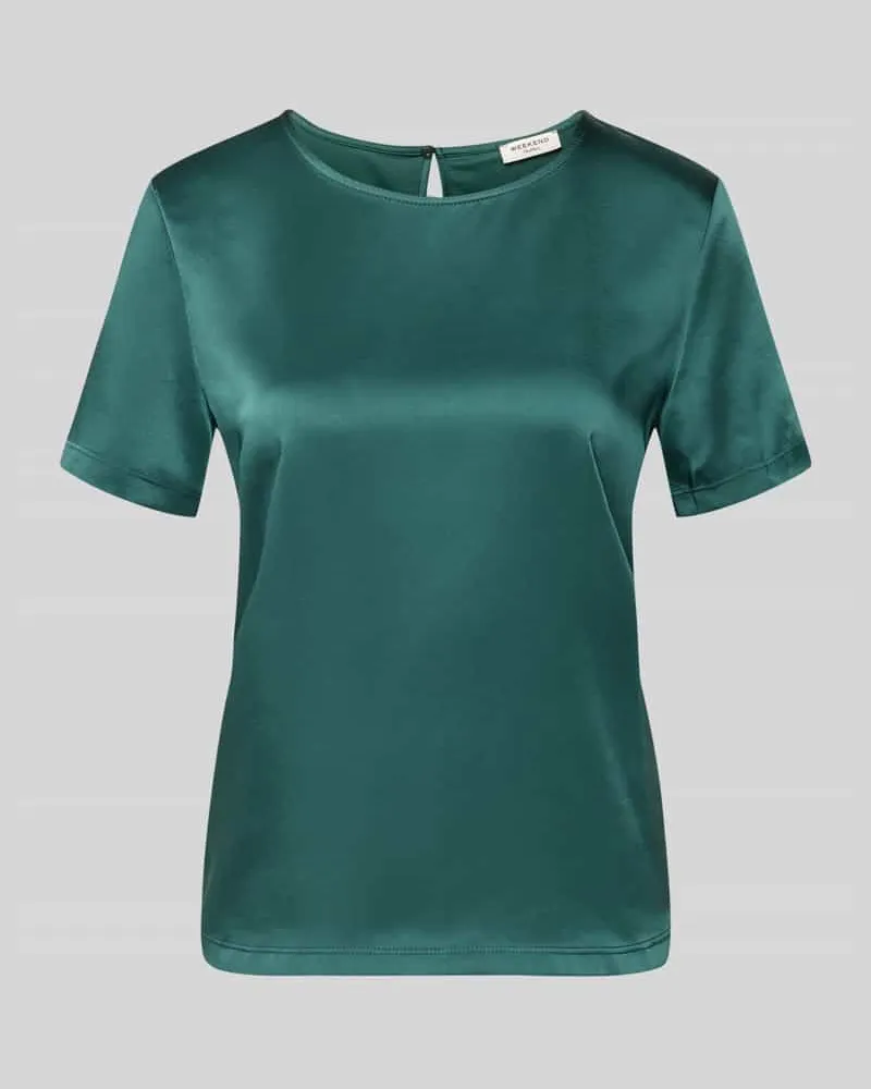 Max Mara Regular Fit T-Shirt aus Satin Modell 'GILBERT Dunkelgruen