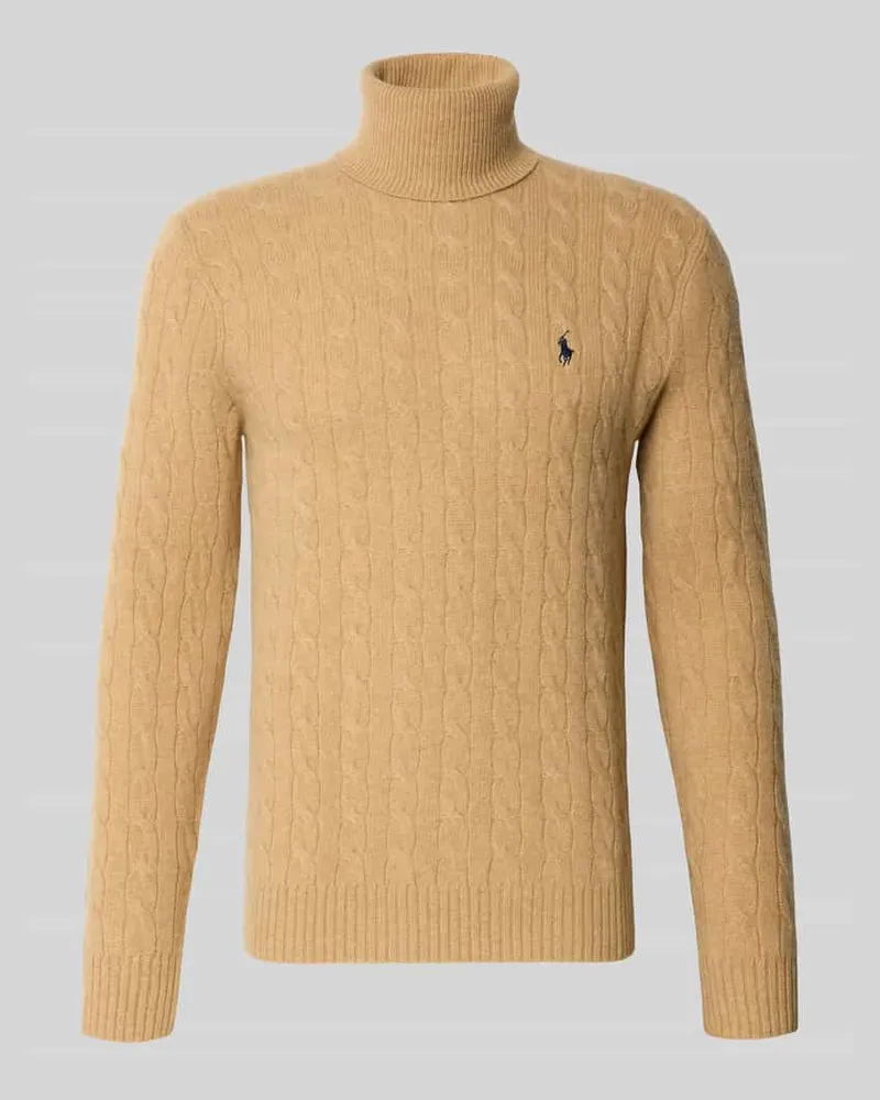 Ralph Lauren Slim Fit Strickpullover aus Woll-Kaschmir-Mix Camel
