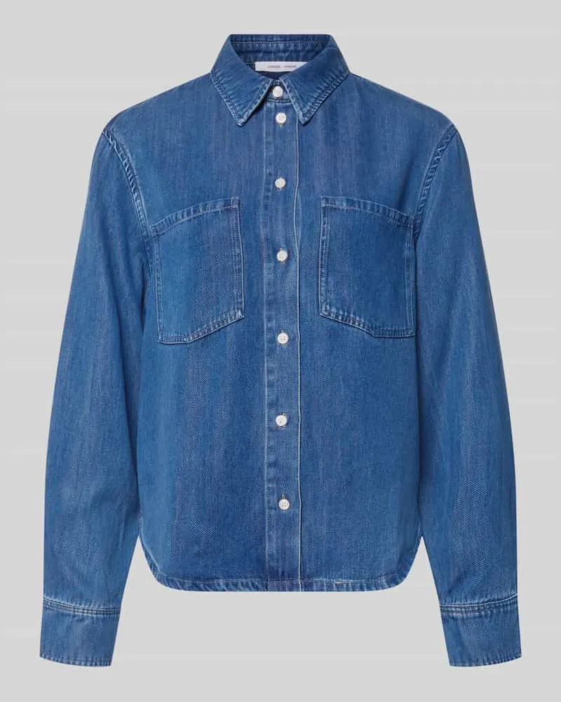 Samsøe & Samsøe Jeansbluse mit Brusttaschen Modell 'SABEXY Blau