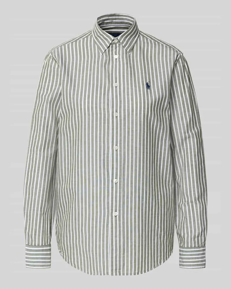 Ralph Lauren Regular Fit Hemdbluse aus Baumwoll-Leinen-Mix Oliv