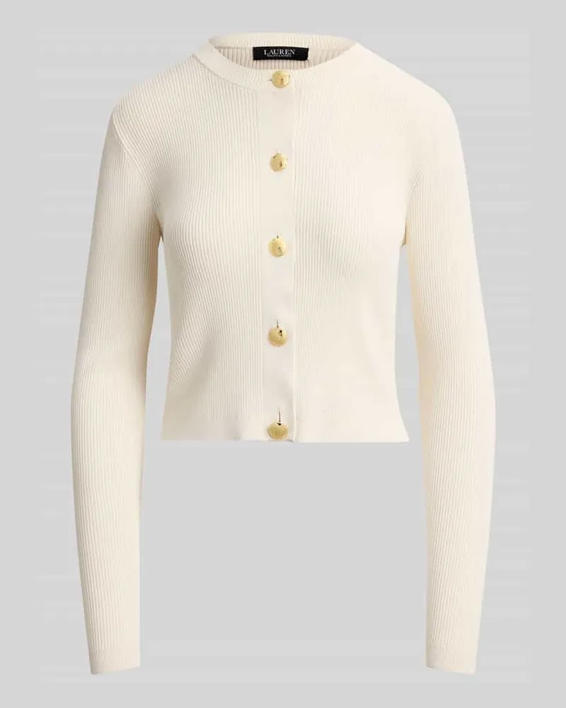 Ralph Lauren Slim Fit Strickjacke mit Knopf Details Sand