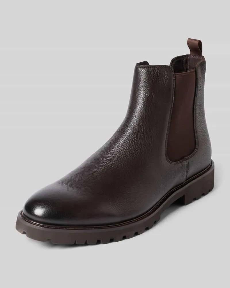Digel Boots aus Leder mit elastischen Einsätzen Modell 'Slow Mittelbraun