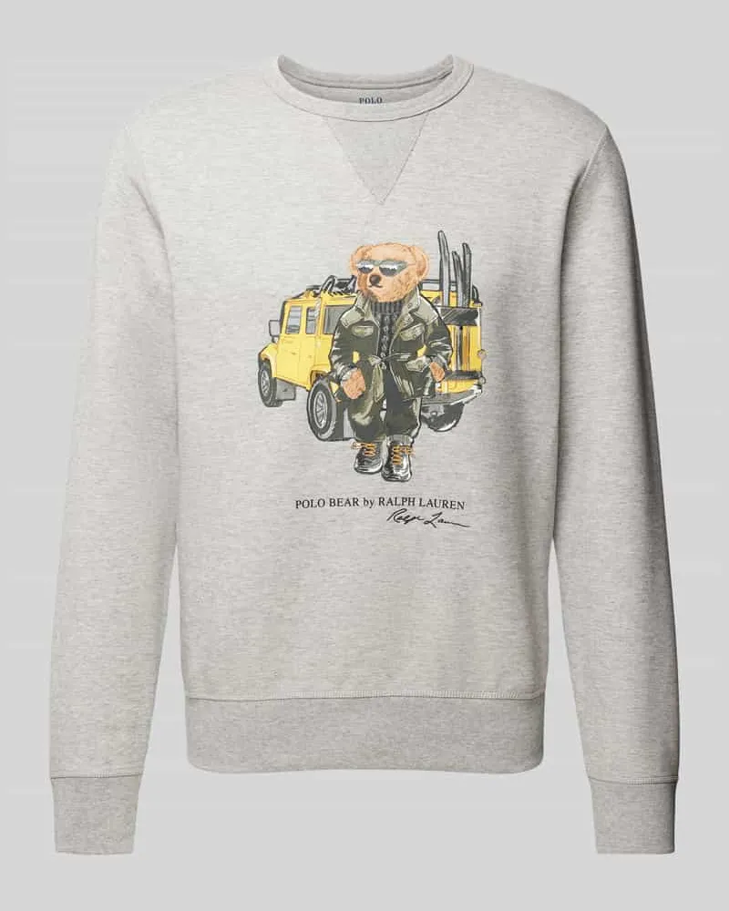 Ralph Lauren Sweatshirt mit Polo Bear Print Hellgrau