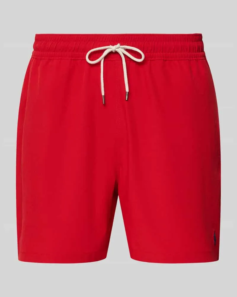 Ralph Lauren Badehose mit Mesh-Einsatz Rot