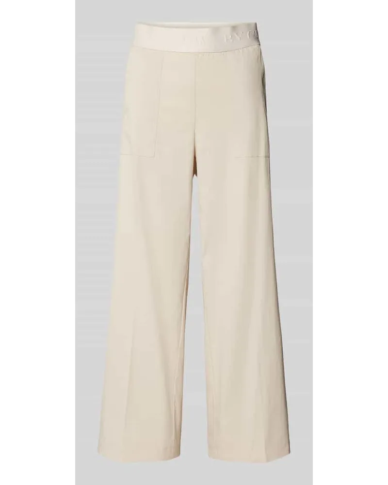 Cambio Wide Leg Stoffhose mit Label-Bund Modell 'CAMERON UTILITY Beige