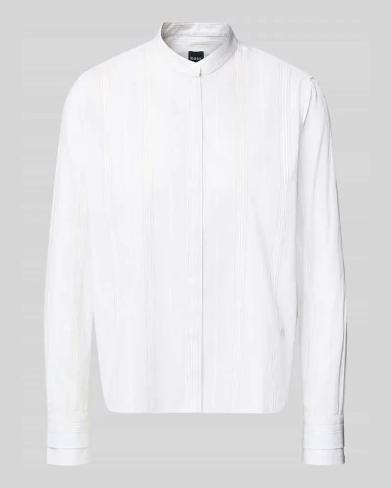 HUGO BOSS Regular Fit Bluse aus reiner Baumwolle Hellblau